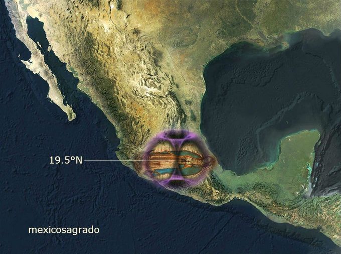 Imagen del toroide que se genera el la zona del México Sagrado