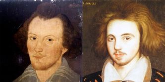 William Shakespeare y Cristopher Marlowe respectivamente y en edades similares