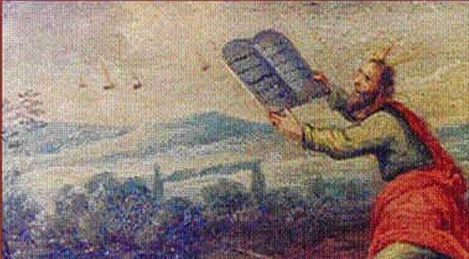 Moisés, pintura sobre madera, autor desconocido