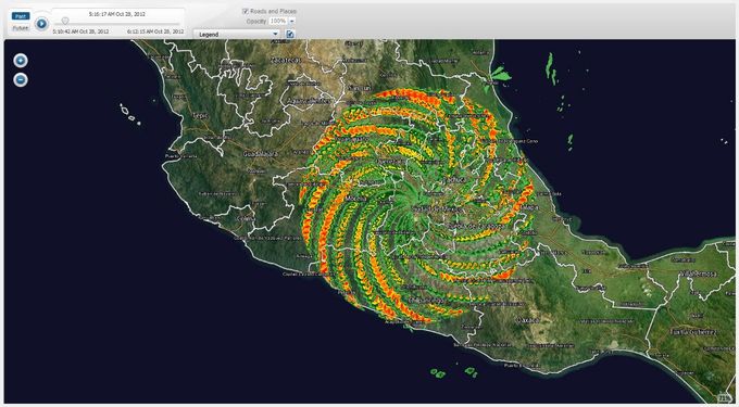 Inexplicable vórtice en espiral aparece en un radar meteorológico de México 