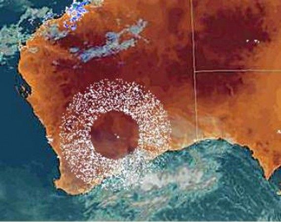 Anomalía aparecida en un radar meteorológico de Australia en 2010