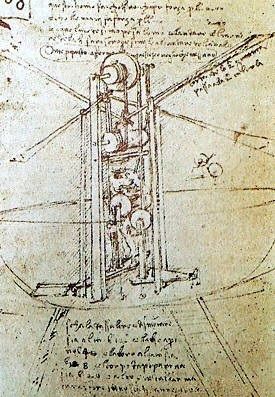 Estudio para maquina voladora
Leonardo da Vínci Entre 1486 Y 1490 Manuscrito B, Fol. 8or Biblioteca del Instituto, París.

