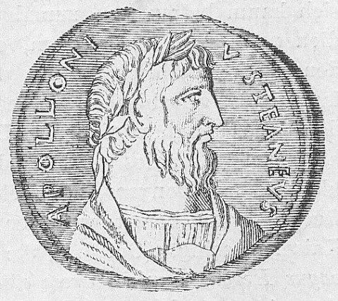 En la imagen una moneda con la efigie de Apolonio de Tiana