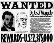 Cartel de Recompensa por la captura de Mengele