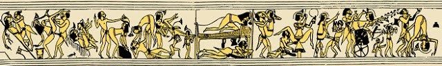 Reconstrucción ideal de las escenas eróticas del Papiro erótico de Turín