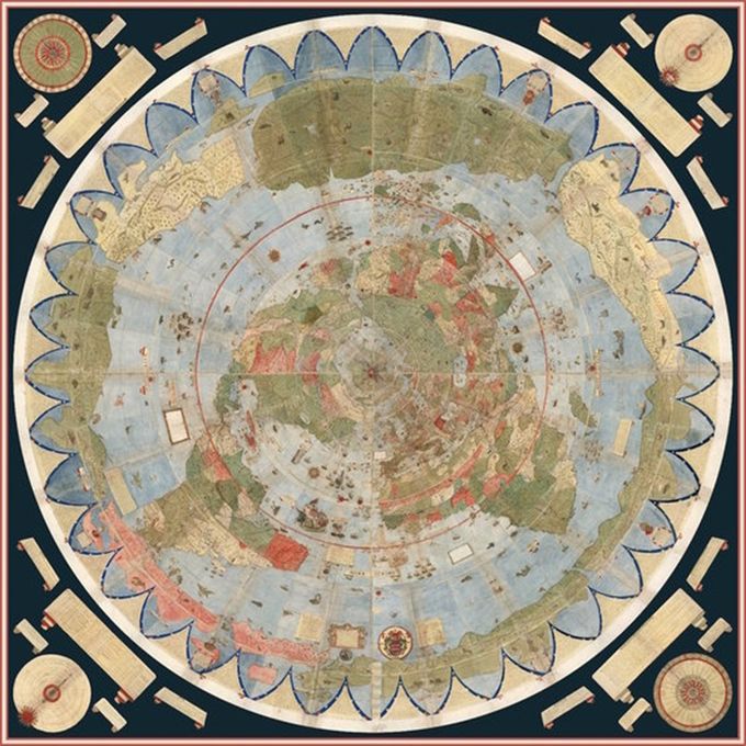 Mapa del mundo, Renacimiento incluye las criaturas mágicas