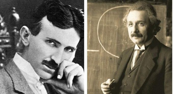 Nikola Tesla y Albert Einstein