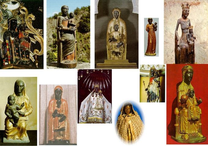 Ejemplos de Vírgenes Negras en las Catedrales Templarias