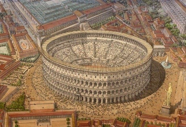 Recreación del Coliseo romano en su máximo esplendor (Autor: Jean Claude Golvin)