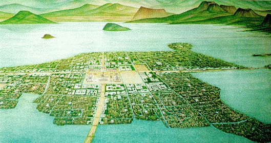Imagen 10. Ilustración de lo que alguna vez fue la ciudad de Tenochtitlan.
