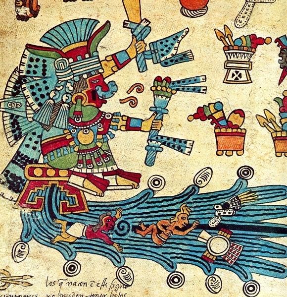 Chalchiuhtlicue: Que significa “La que lleva una falda del jade,” era la diosa azteca de los ríos, de los lagos, y de agua dulce. También estaba asociada con bebés y niños. Los rituales de nombres presididos por la diosa limpiarían los pecados de los padres de sus recién nacidos.
