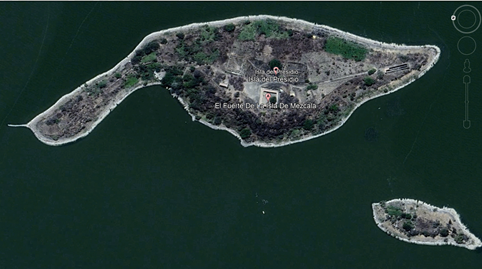 La isla del Presidio, en el lago de Chapala, Jalisco