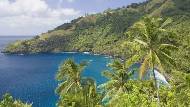 Para llegar hasta las islas Marquesas, los navegantes tuvieron que recorrer cerca de 20.000 kilómetros.
FUENTE DE LA IMAGEN, SYLVAIN GRANDADAM/GETTY IMAGES
